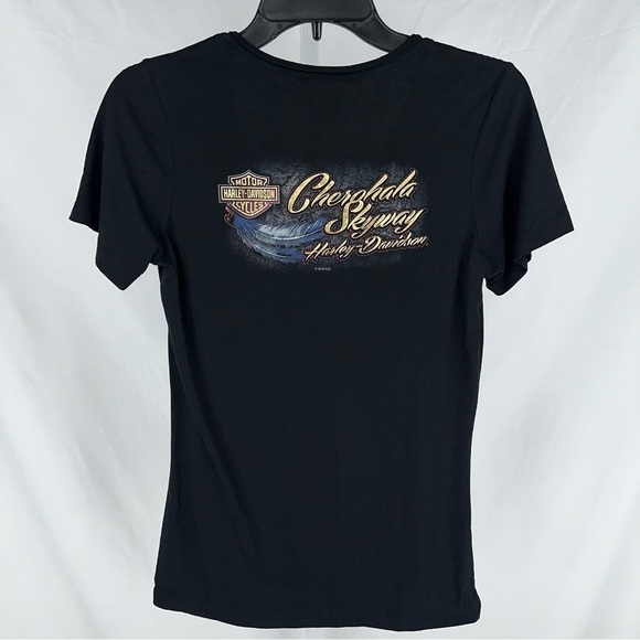Harley Davidson Women’s Cherohala Skyway Tellico Plains Black T Shirt Size S - Picture 3 of 6